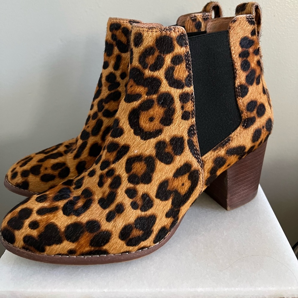 Madewell cow hair leopard print boots